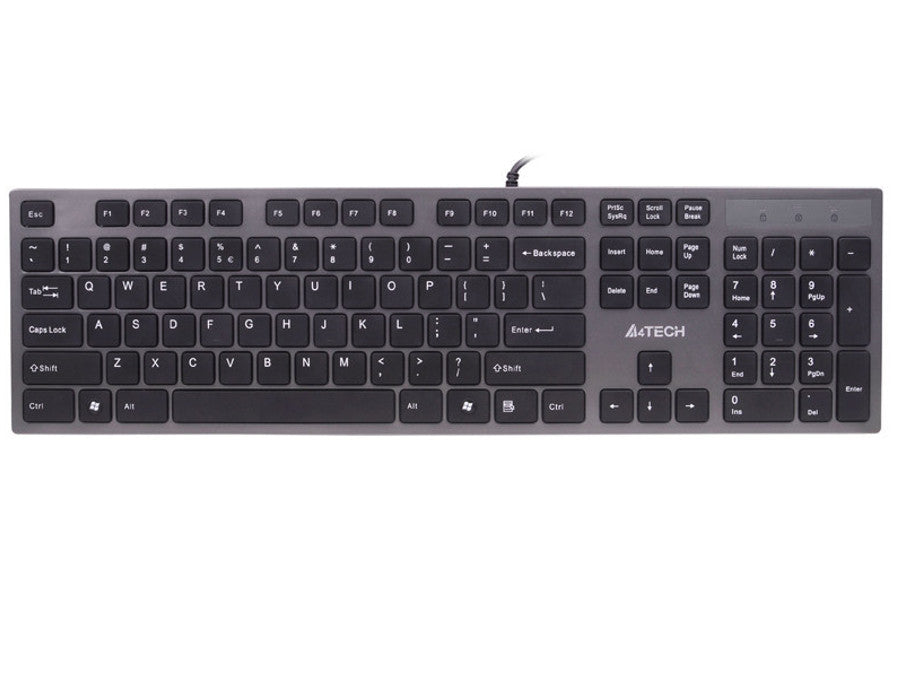 Tastatur KV-300H Slim USB Hub USB A4-Tech ultra flach