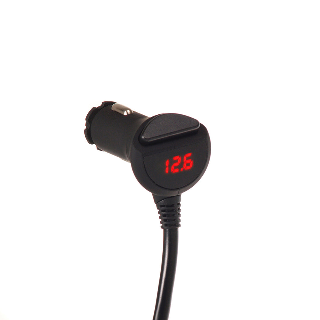 Maclean Auto-Zigarettenanzünder-Steckdosen-Verteiler, Voltmeter, 3 Zigarettenanzünder-Steckdosen, 4xUSB, 4,8A, max 120W, schwarz, gummiert, MCE117
