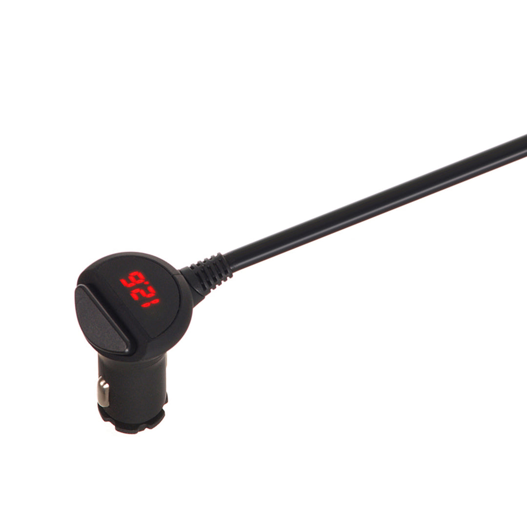 Maclean Auto-Zigarettenanzünder-Steckdosen-Verteiler, Voltmeter, 3 Zigarettenanzünder-Steckdosen, 4xUSB, 4,8A, max 120W, schwarz, gummiert, MCE117