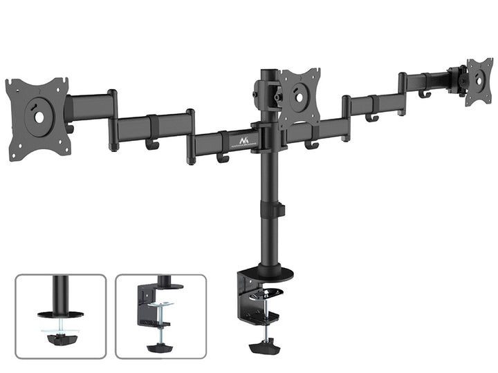 Maclean MC-691 3-Fach Tischhalterung Multi Monitorarm Monitorhalterung 13"-27" 3x8kg VESA 75x75 100x100