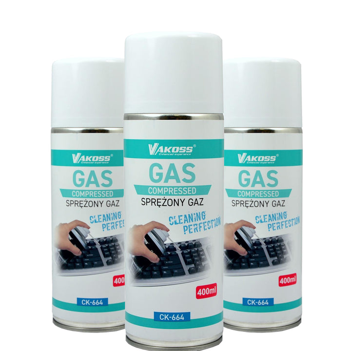 VAKOSS CK-614 Druckluft Druckluftreiniger Druckluftspray Reinigungsspray 400 ml für die Optik