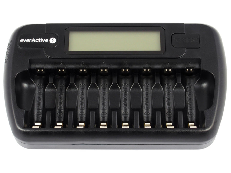 Batterieladegerät AA und AAA everActive, 8 Kanäle, LCD-Display, NC-800