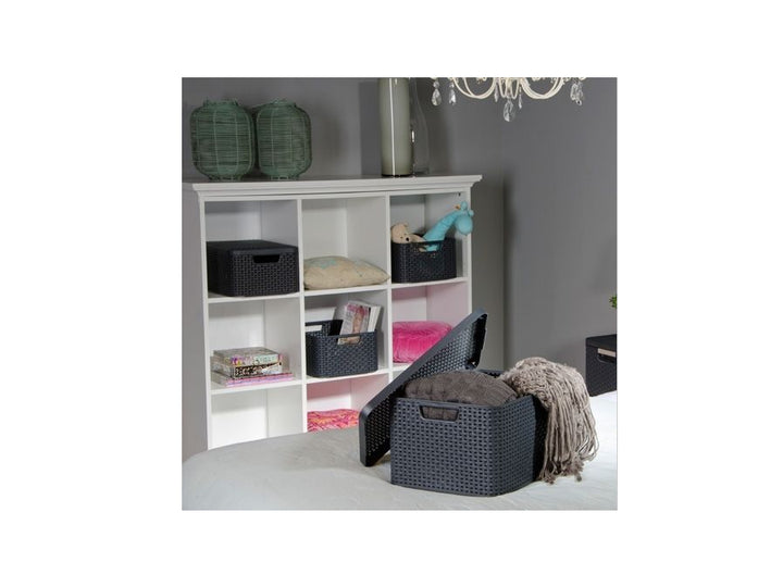 Curver Korb, Mehrzweck, mit Deckel, grau, Rattan Style L