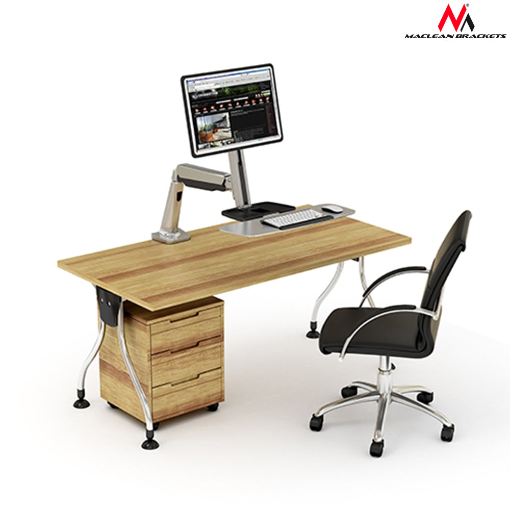 Maclean MC-728 Tischhalterung 360 Grad Tastatur Maus Halterung Monitorhalterung 13-32 Zoll VESA 75 x 75 mm, 100 x 100 mm bis 8 kg