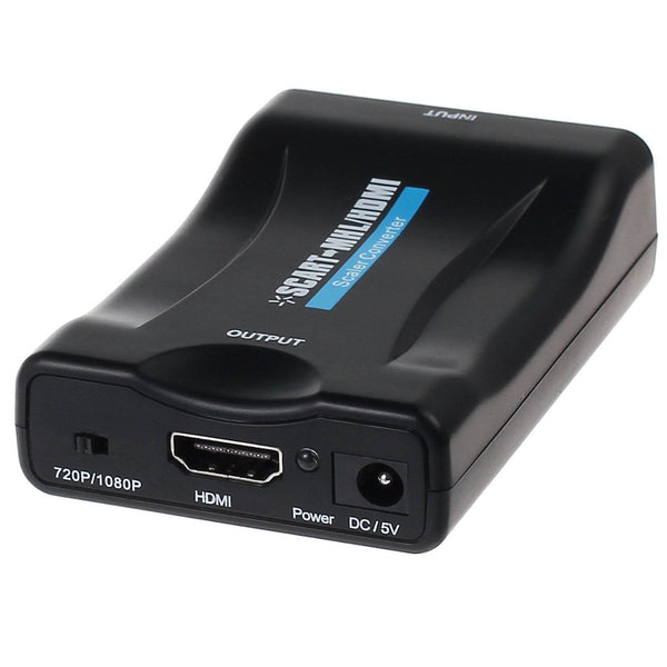 Der SCART-zu-HDMI-Konverter ist ein universeller Konverter, der ein analoges SCART-Eingangssignal in ein digitales HDMI-Ausgangssignal (bis zu 1080p bei 60 Hz) umwandelt.