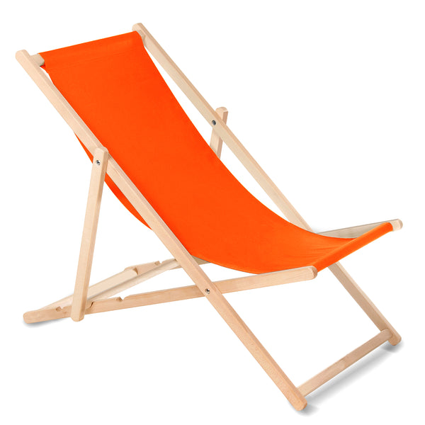 Liegestuhl aus Buchenholz Orange