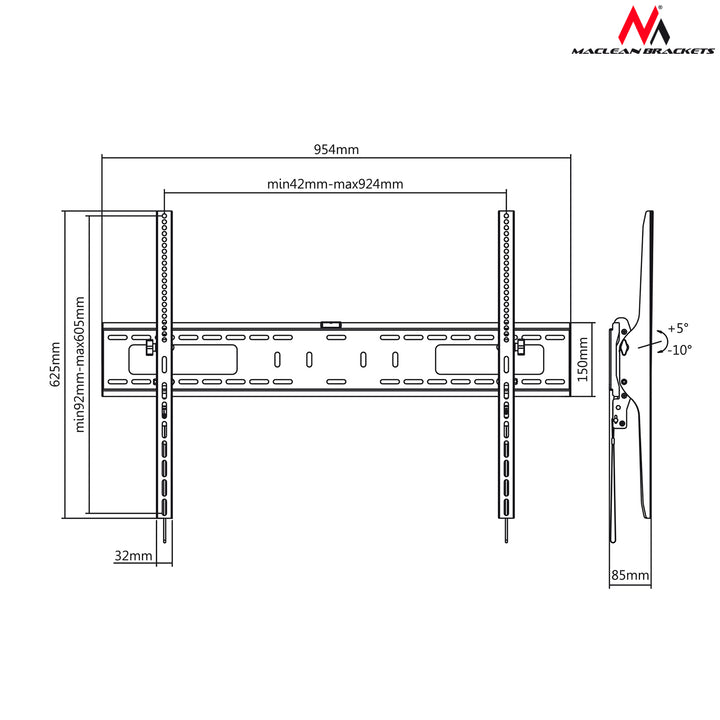 Fernseher Wandhalterung - Maclean MC-750  60-100 Zoll 70kg