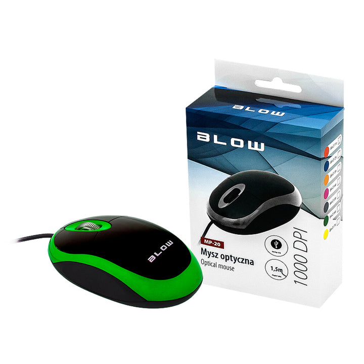 Kabelgebundene optische Maus mp-20 Schlag usb 1000 DPI blau