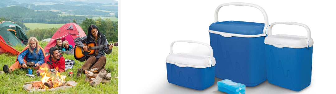 Curver Kühlbox tragbare Kühlbox Nachfüllbarer Reisekühlschrank Reisekühlbox Tourist-Kühlbox ergonomisch Design 10L blau