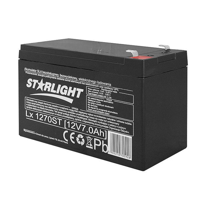 Gelbatterie LX1270 12 V 7 Ah wartungsfrei AGB Akku Gelakku