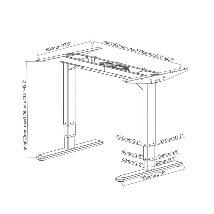 Maclean MC-763 - Ohne Tischplatte - Zur Arbeit in Steh- & Sitzposition