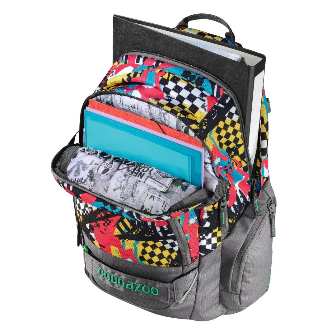 HAMA Coocazoo Carrylarry II Schulrucksack mit karierten Schrauben