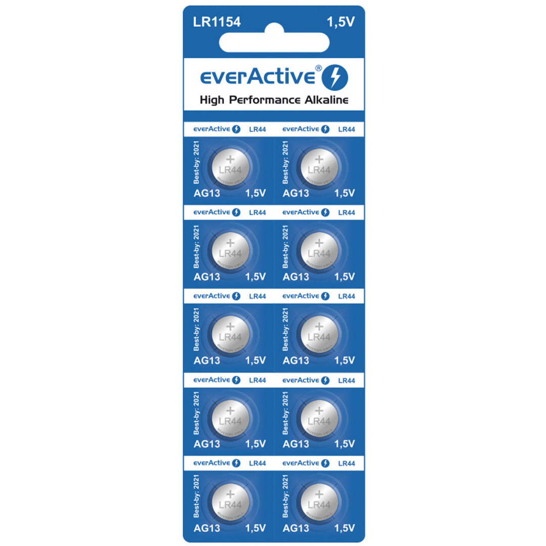 10x G13 LR44 Alkaline Batterie Mini everActive Knopfbatterien