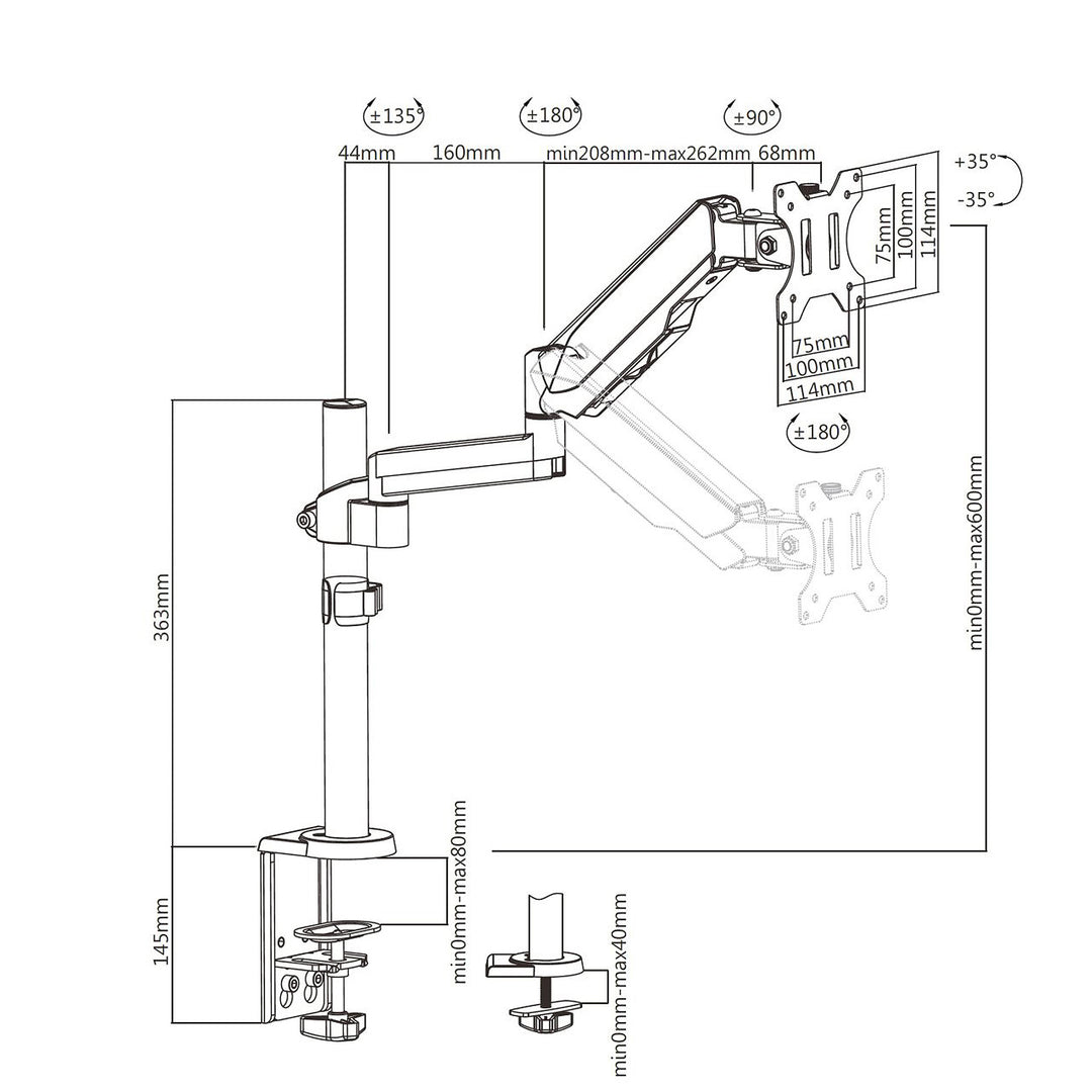 Halter Maclean MC-775 mit VESA Standard: 75x75,100x100