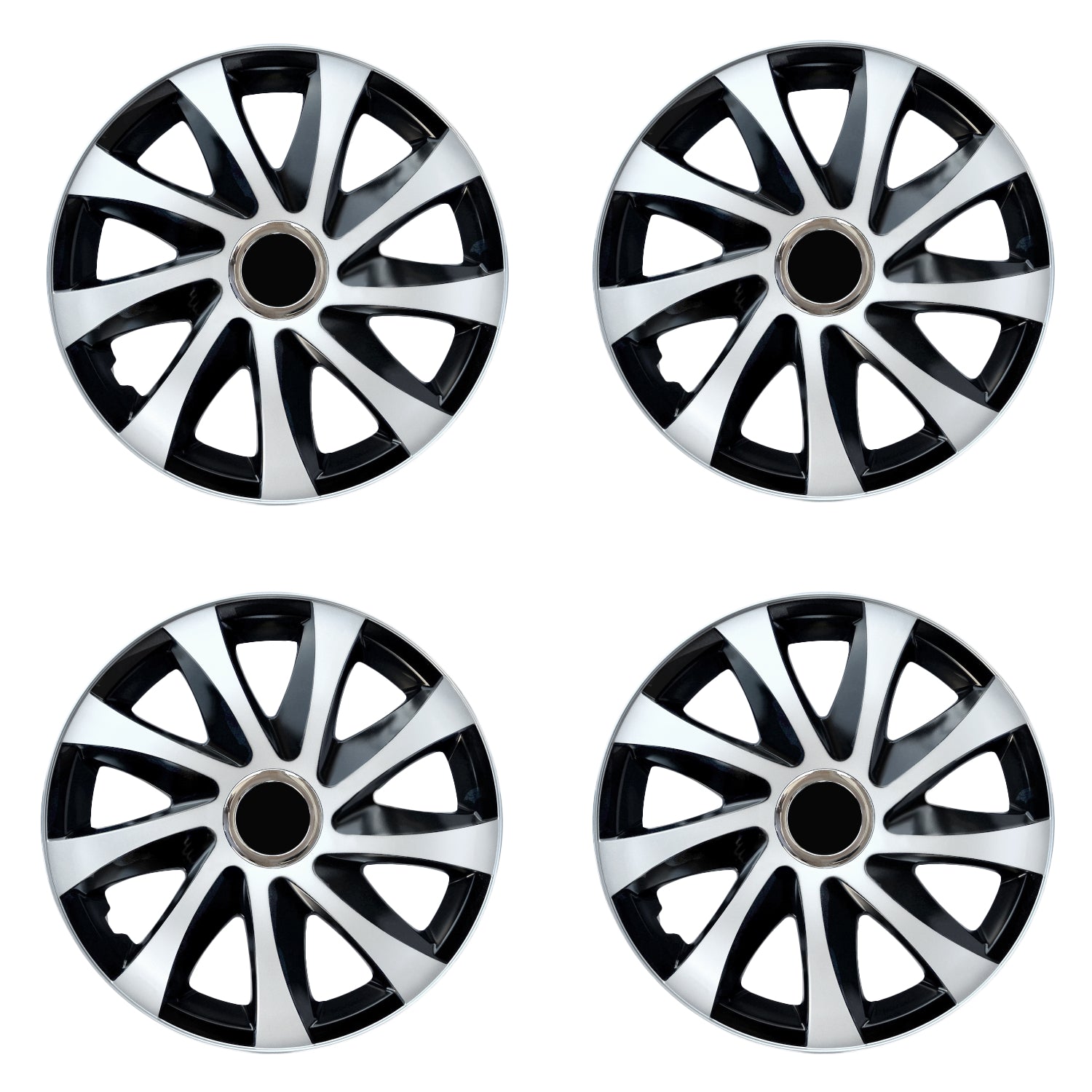 Drift Extra Wheel Trims 15 Inch Black / Green Set Of 4