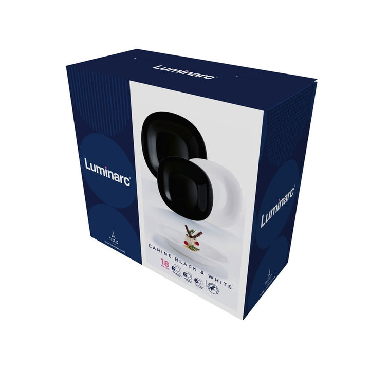 Geschirrset Carine Neo White & Black 18 Stück LUMINARC