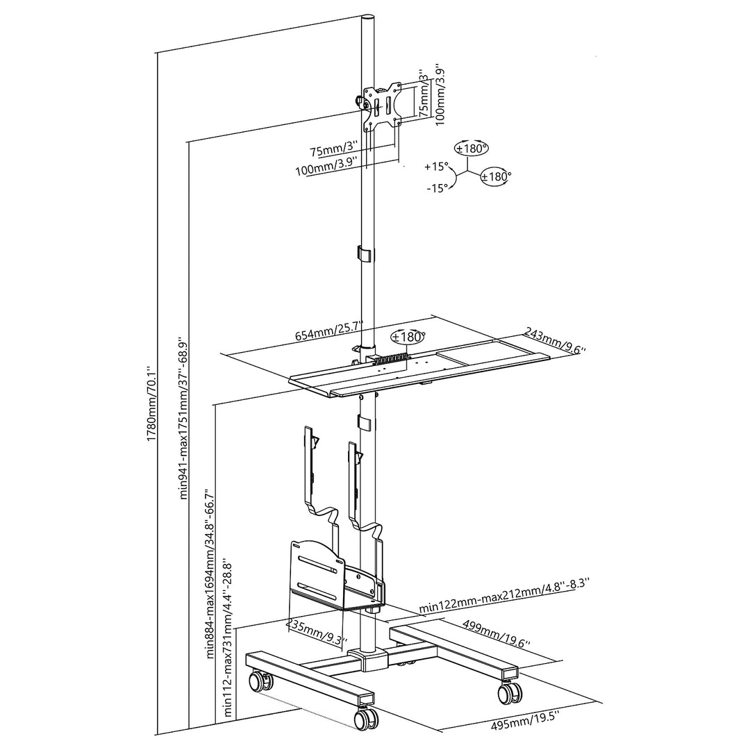 Maclean Brackets MC-793 - der ideale Steh-Arbeitsplatz!