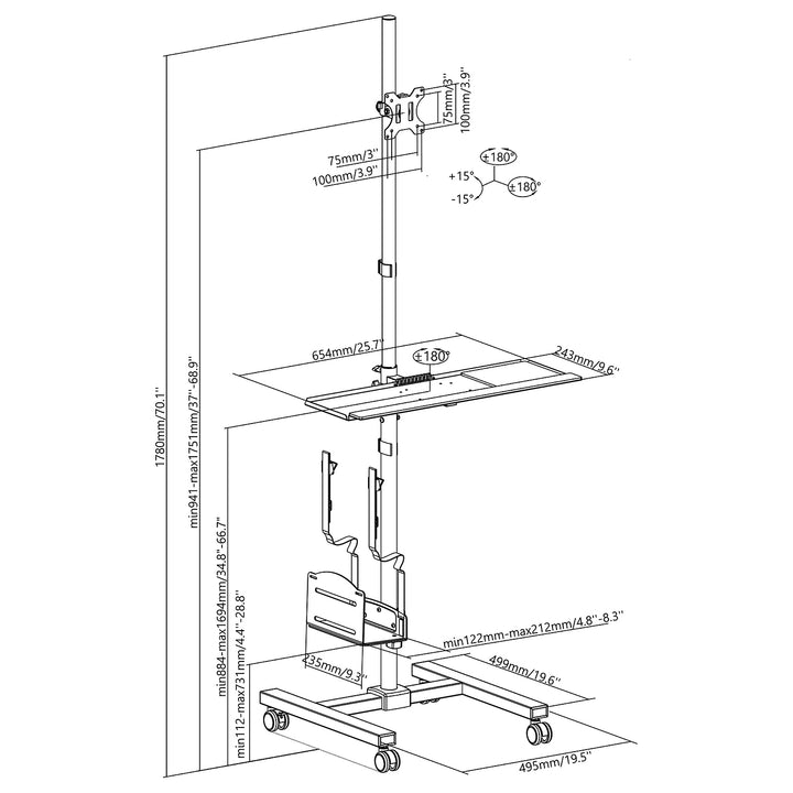 Maclean Brackets MC-793 - der ideale Steh-Arbeitsplatz!