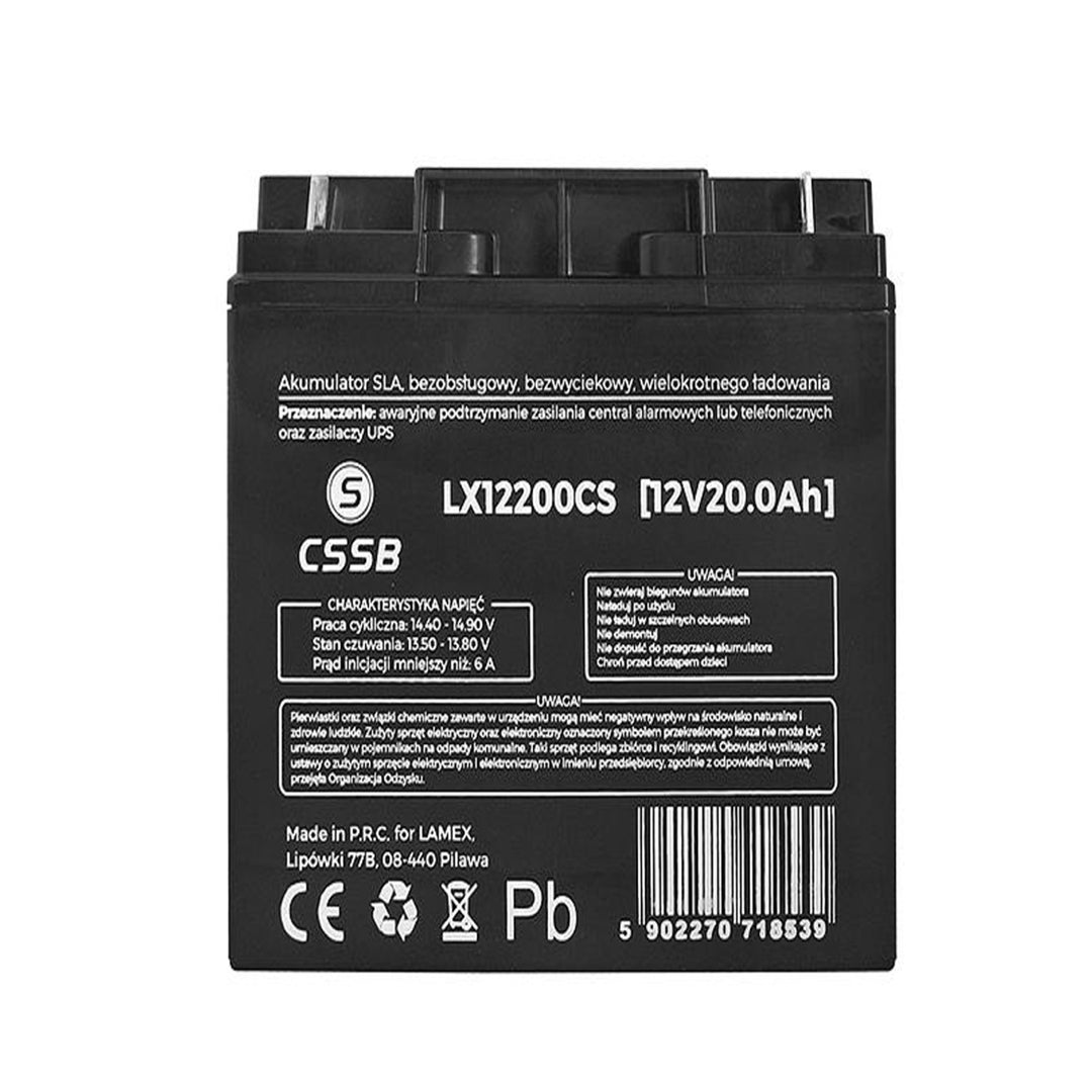 Gel Batterie LX12200 12V 20Ah Abmessungen: 74 x 164 x 178 mm