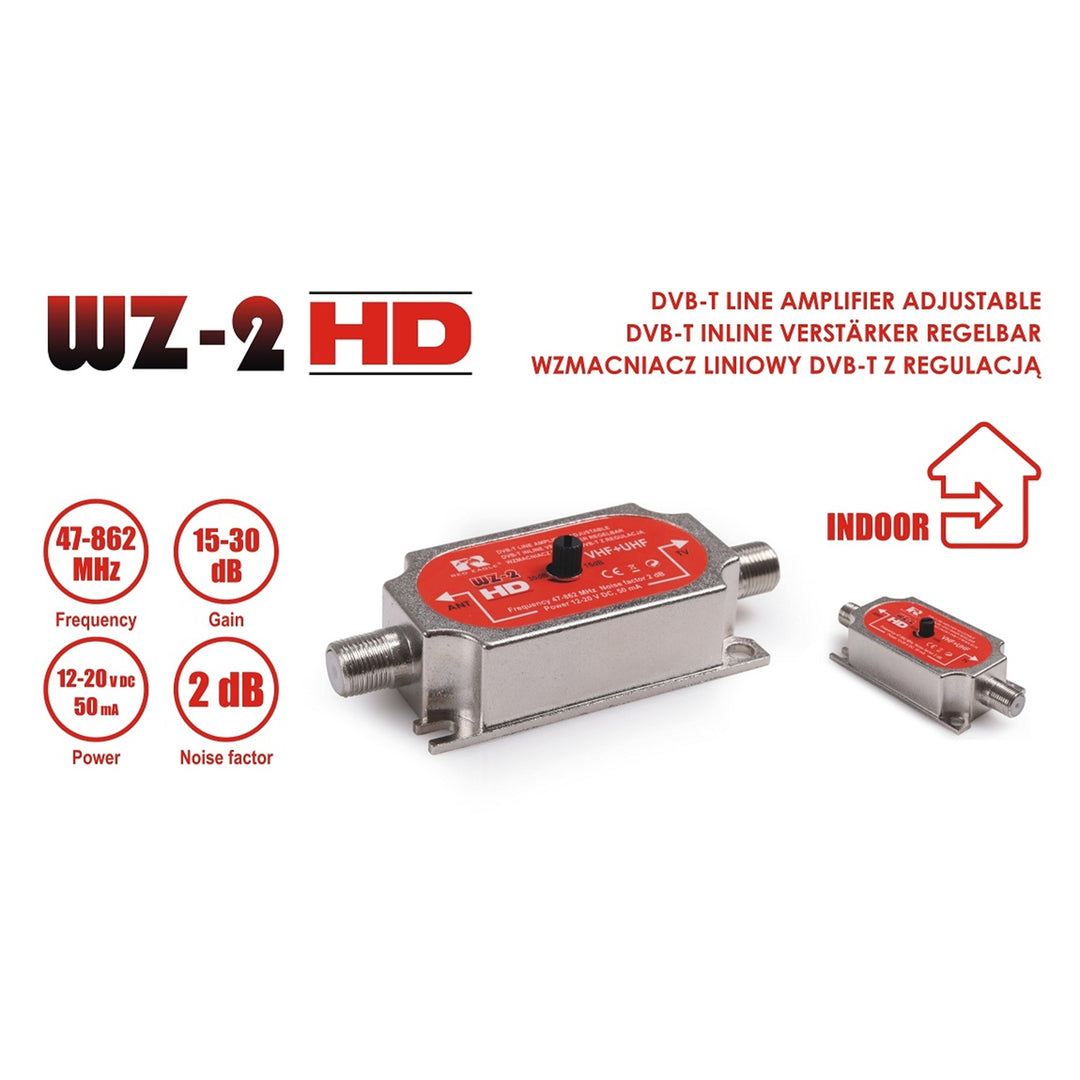 Antennenverstärker Inline Regelbar  DVB-T VHF UHF DAB