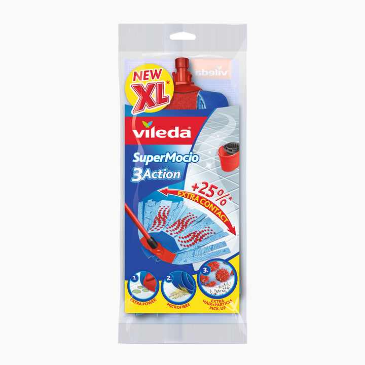 Vileda Super Mocio 3Action Velourseinsatz für Mop-Qualität