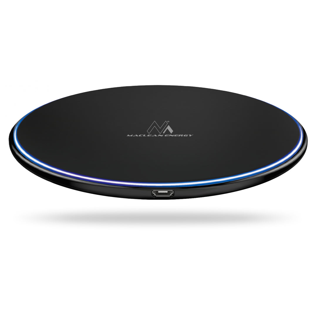 Qi Induktives Ladegerät Ladestation für Qi-fähige Geräte Wireless Charger Ladepad Fast Charge (Schwarz)