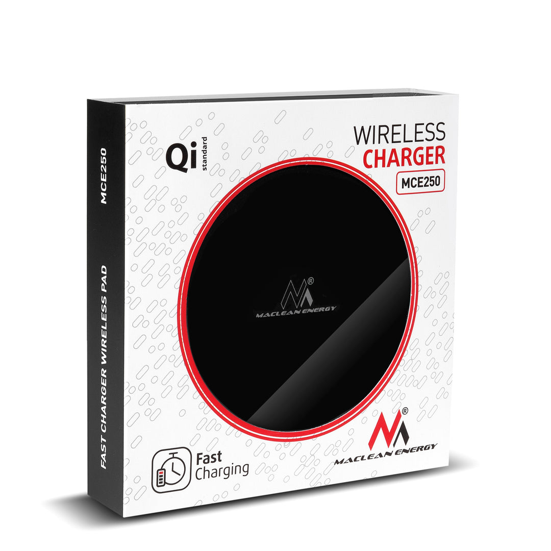 Qi Induktives Ladegerät Ladestation für Qi-fähige Geräte Wireless Charger Ladepad Fast Charge (Schwarz)