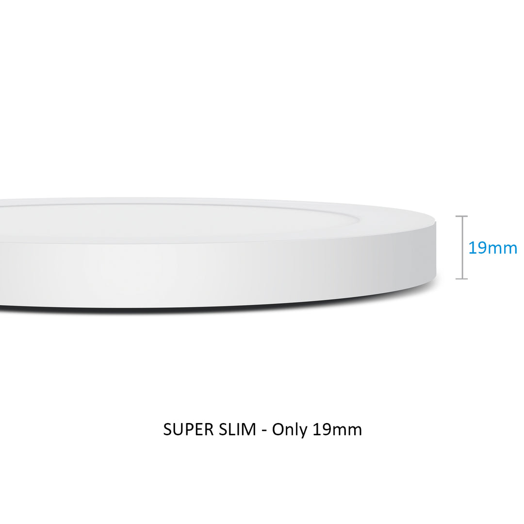 LED Panel mit Farbtemperatureinstellung WW 3000K + NW 4000K + CW 6000K Deckenlampe Super Slim Design 19mm (18W)