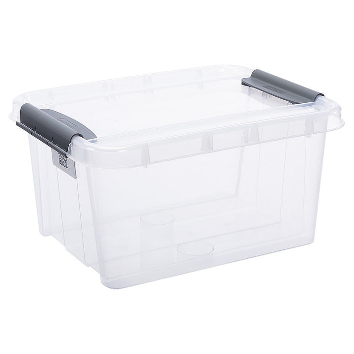 Aufbewahrungsbox mit Deckel und QR-Code Stapelbar Transparent 32L