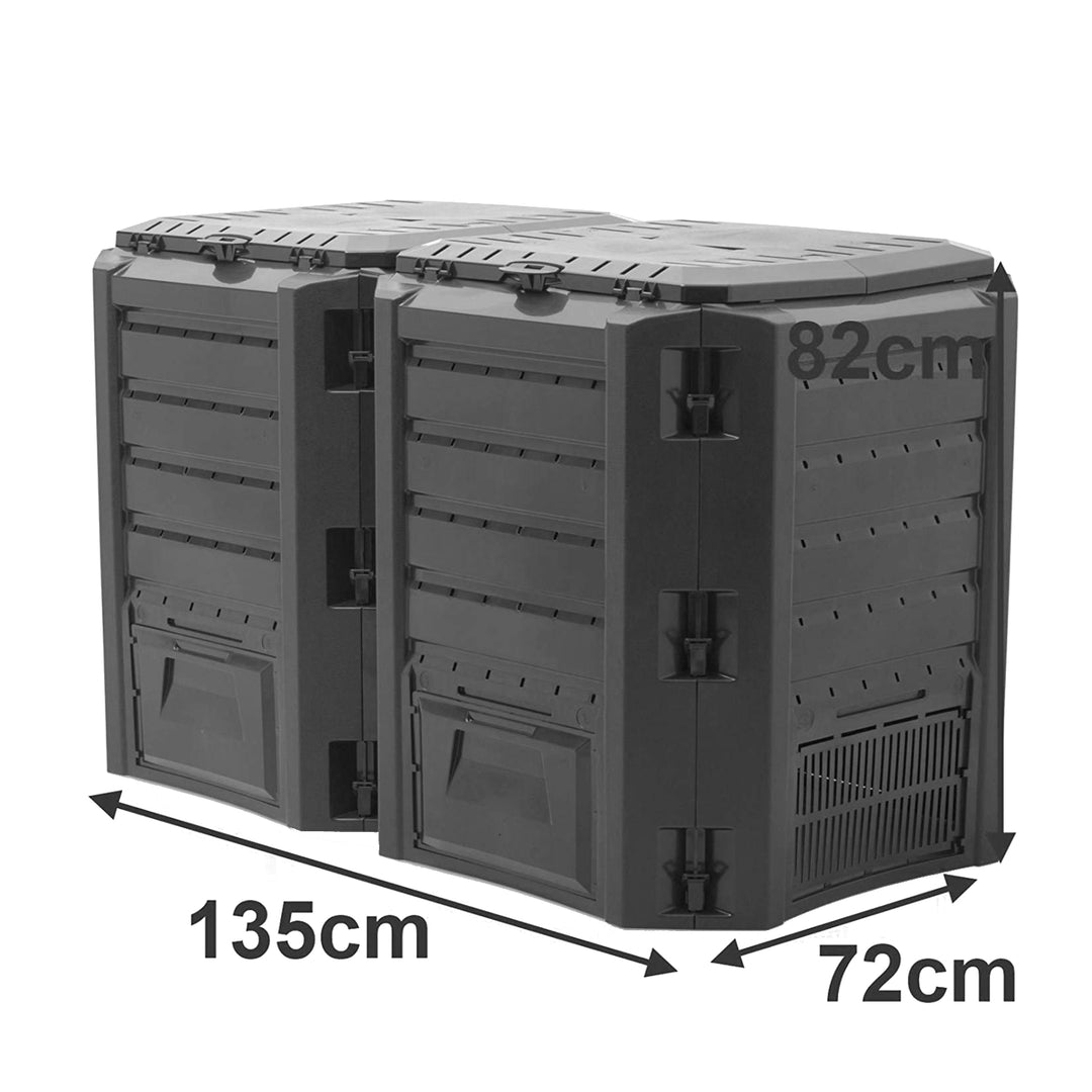 Prosperplast Compogreen IKLM800C-S411 schwarz für eigene Gartenkompostproduktion