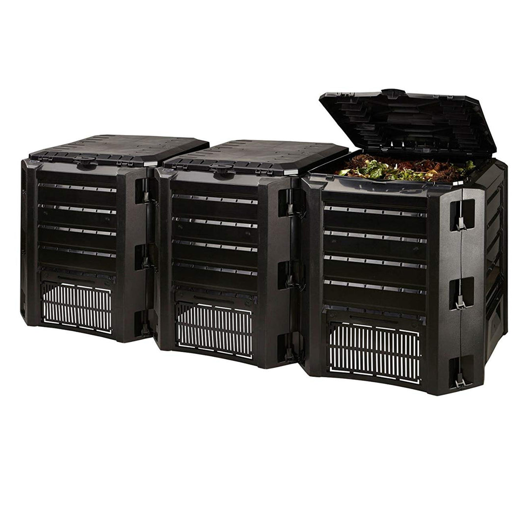 Prosperplast Compogreen IKSM1200C-S411 schwarz für eigene Gartenkompostproduktion