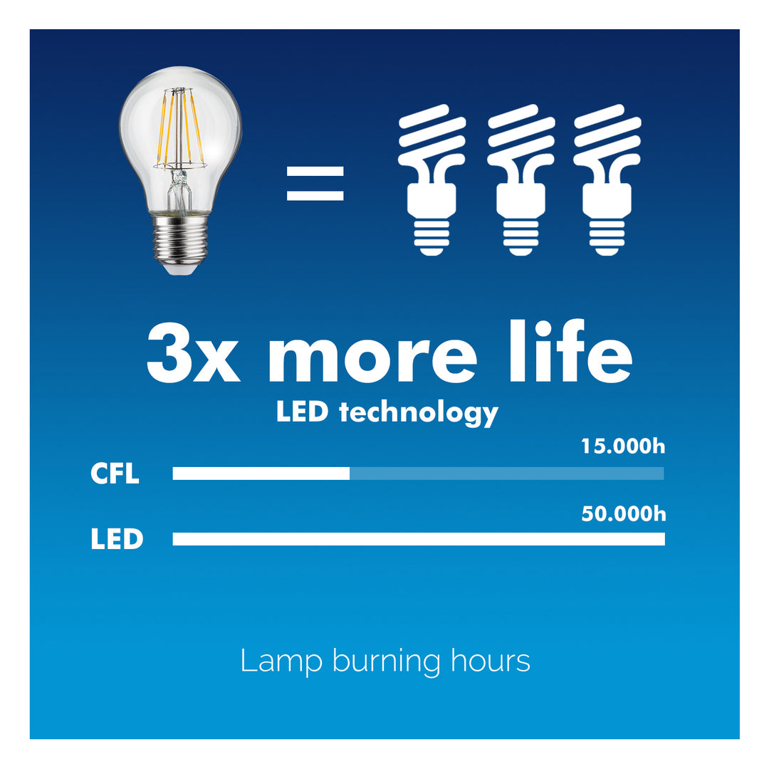 Retro Edison Filament Glühbirne LED E27 Vintage Dekorative Glühlampe Beleuchtung Birne Warmweiß 3000K 230V (6W 600lm)
