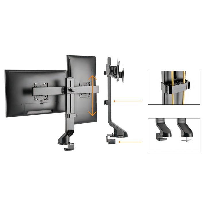 Dual Monitor Halterung für Schreibtisch Computertisch - Maclean Brackets MC-854