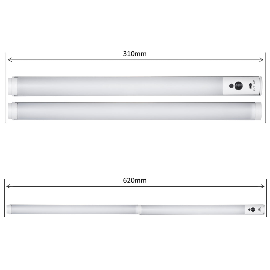 Linear LED Unterbauleuchten mit Fernbedienung Lineare Lichtleiste Timer Helligkeitseinstellung Kaltweiß (2-Module Set)