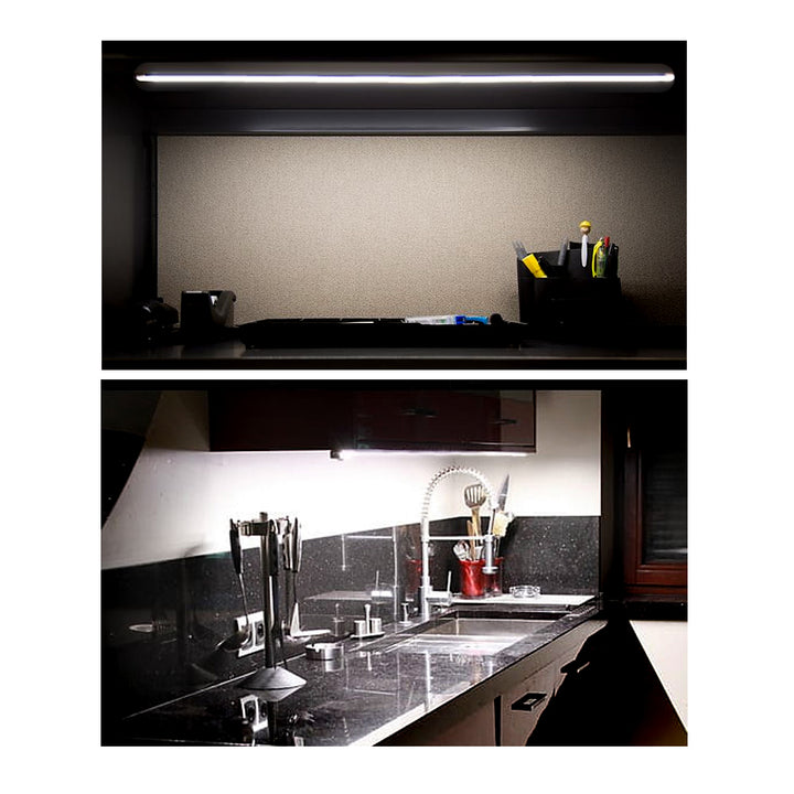 Linear LED Unterbauleuchten mit Fernbedienung Lineare Lichtleiste Timer Helligkeitseinstellung Kaltweiß (2-Module Set)