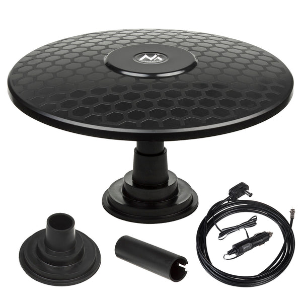 Maclean MCTV-945 Omnidirektionale Antenne Multidirektionale Außenantenne Aktive Fernseher-Antenne (Magnet - 12/24V)