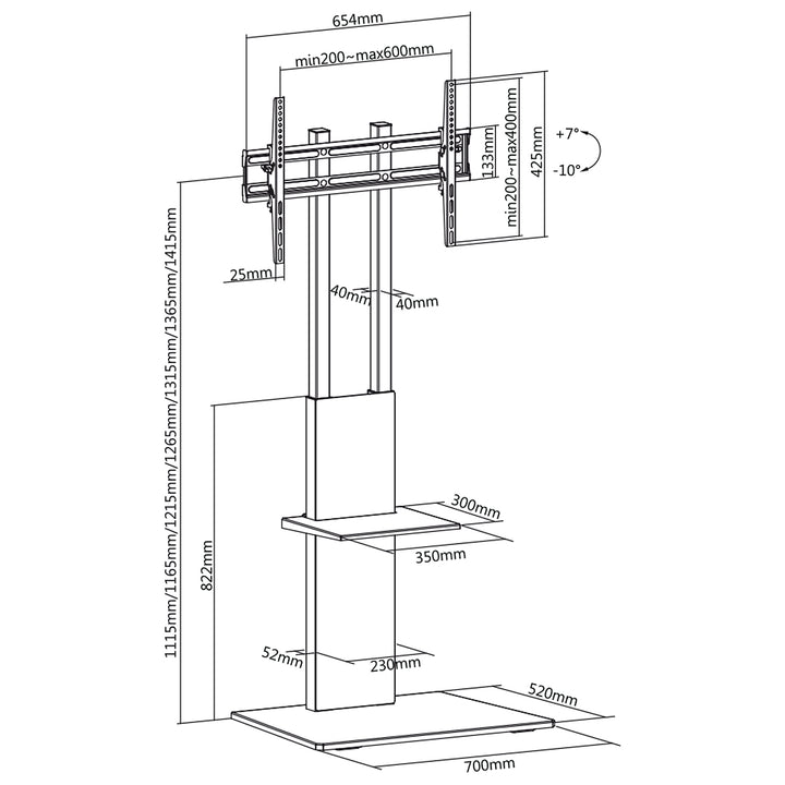 Maclean Brackets MC-865 für OLED, QLED, LED, LCD, PLASMA