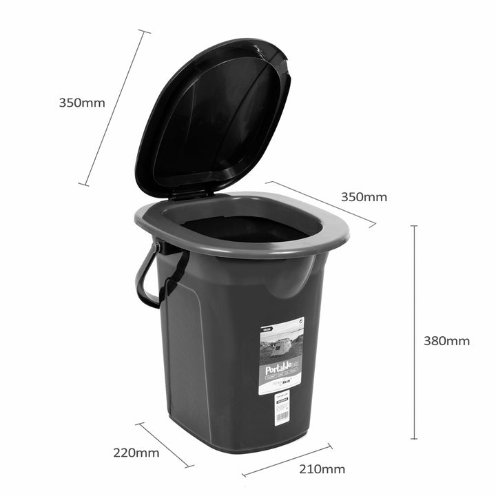 Campingtoilette 19L Mobile Toiletteneimer Reisetoilette Toilette Eimertoilette Mobil Camping Schwarz-Grün