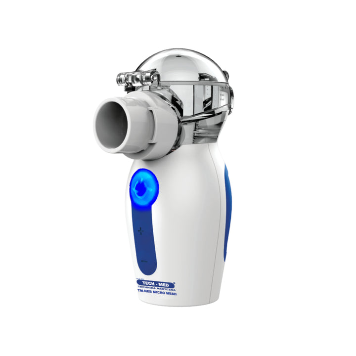 Tech-Med Micro Mesh Membran-Inhalationsgerät Inhalator Membran-Vernebler MicroWave-Technologie Tragbar für Kinder und Erwachsene