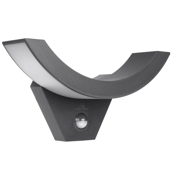 Dekorative LED-Lampe mit Infrarot-Bewegungssensor Wandleuchte Innenlampe Außenbeleuchtung 800lm 10W IP54 Wasserdicht (Grau)