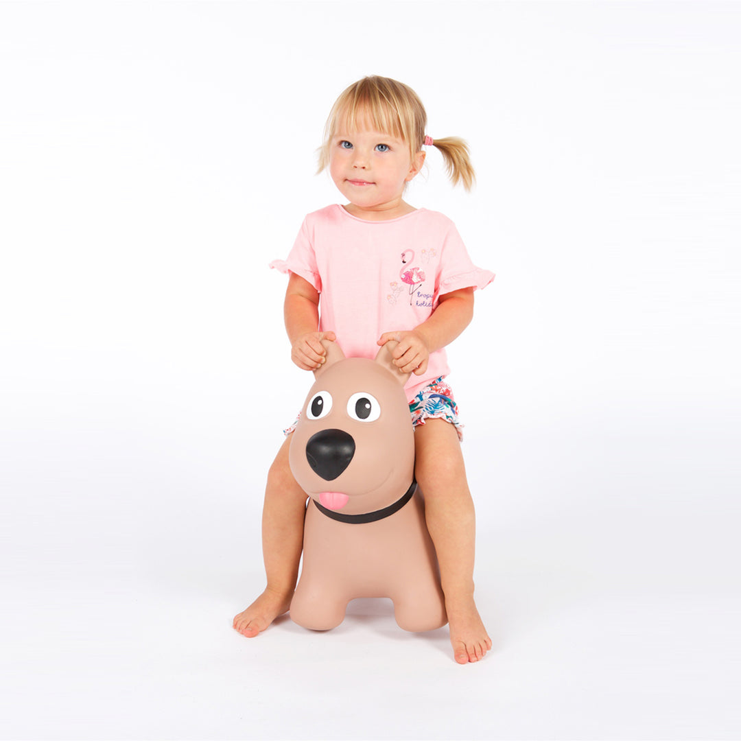 Tootina brauner Hund - aufblasbares springendes Spielzeug für Kinder