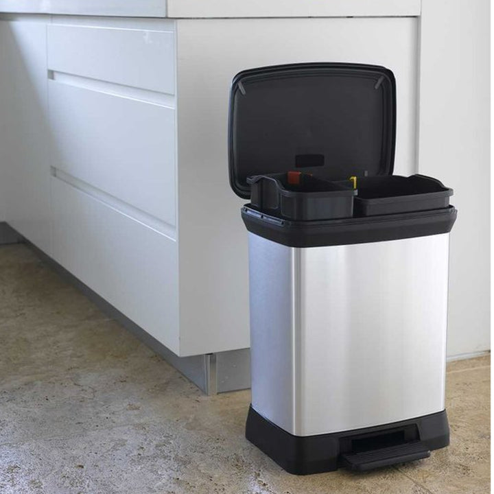 Korb mit Pedal zur Entmischung Curver Deco Bin metallisiert 10 + 18L