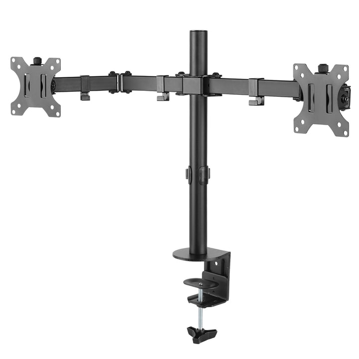 2-Fach Monitorhalterung Tischhalterung 17-32" Zoll Schwenkbar Neigbar Höhenverstellbar Doppelarm VESA 75x75 100x100 bis 2x8kg