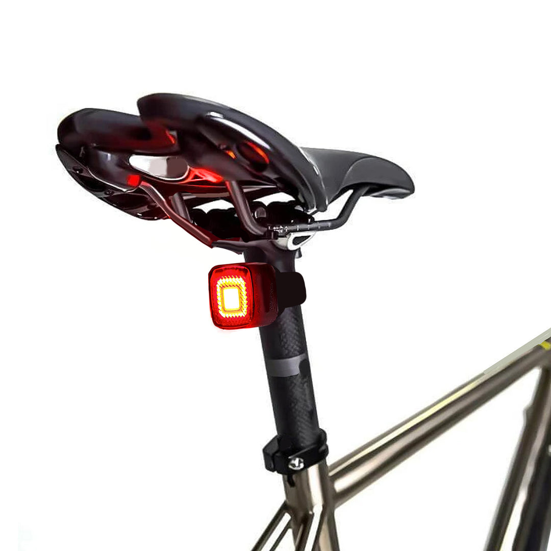 Fahrradlampe hinten USB AUTO STOP Dämmerungssensor Maclean Energy MCE355 COB LED max. 125lm acu 450mAh