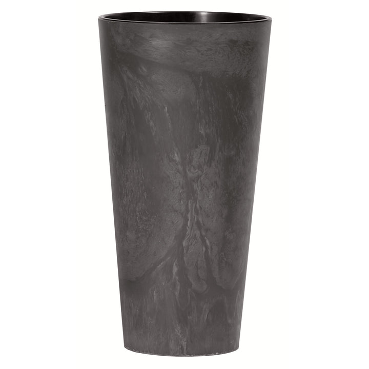 Tubus Slim Effect Blumentopf Pflanzkübel Beton-Design 2in1 inkl. Pflanztopf Rund Kunststoff (250mm, Anthrazit)