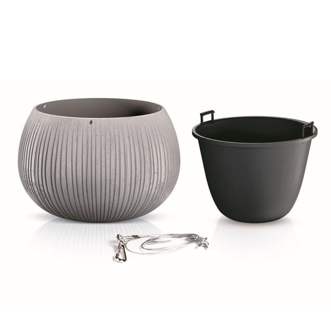 Hängetopf mit Einsatz Beton Bowl WS DKB240WS-422U Grau