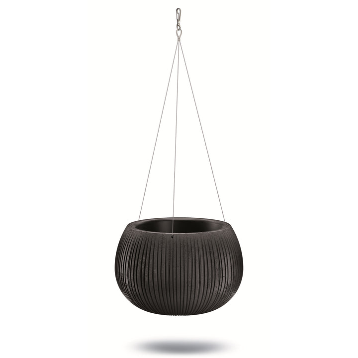 Hängetopf mit Einsatz Beton Bowl WS DKB240WS-B411 - schwarze Farbe