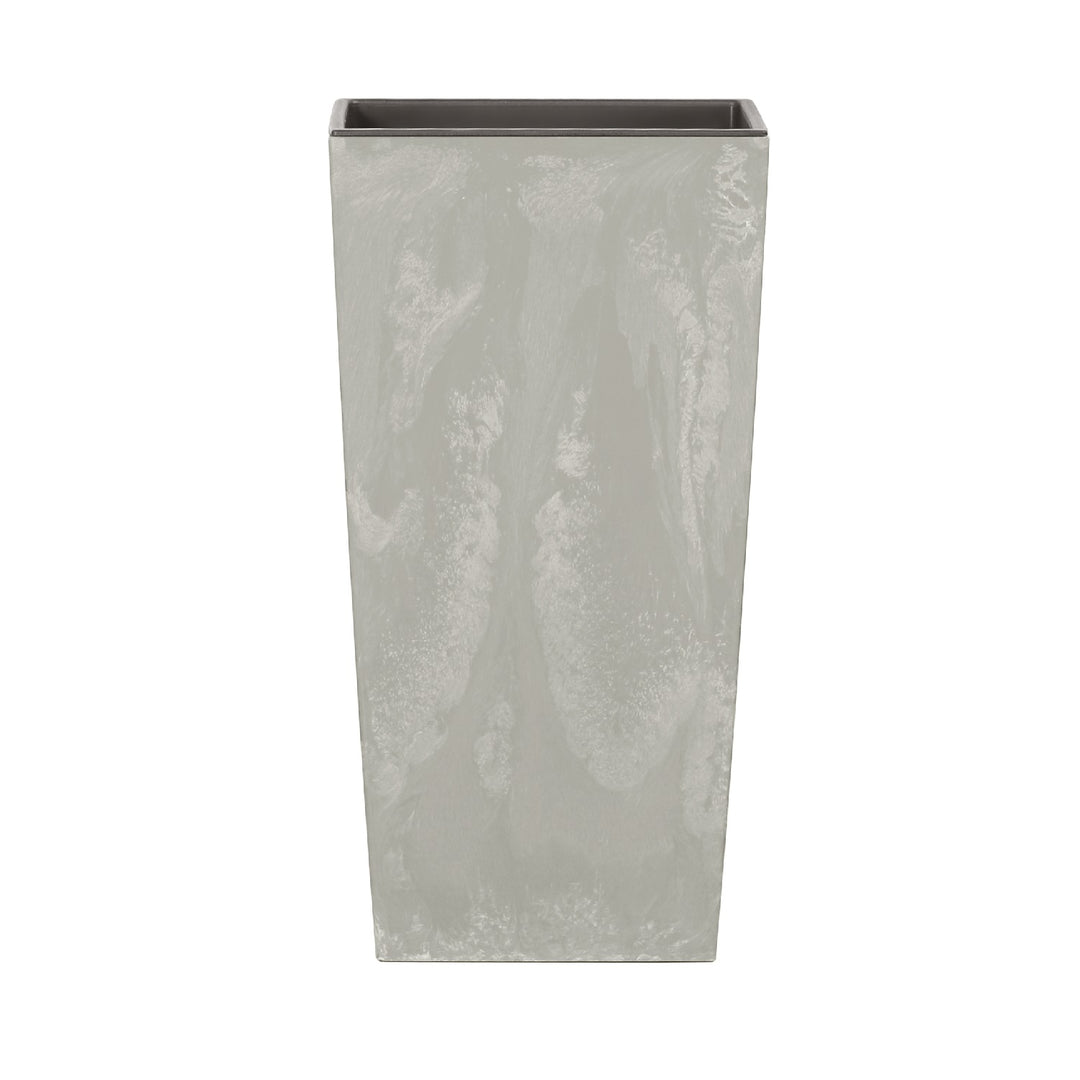 Urbi Square Beton Blumentopf Pflanzkübel Beton-Design 2 in 1 inkl. Pflanztopf Kunststoff Eckig (140mm) …