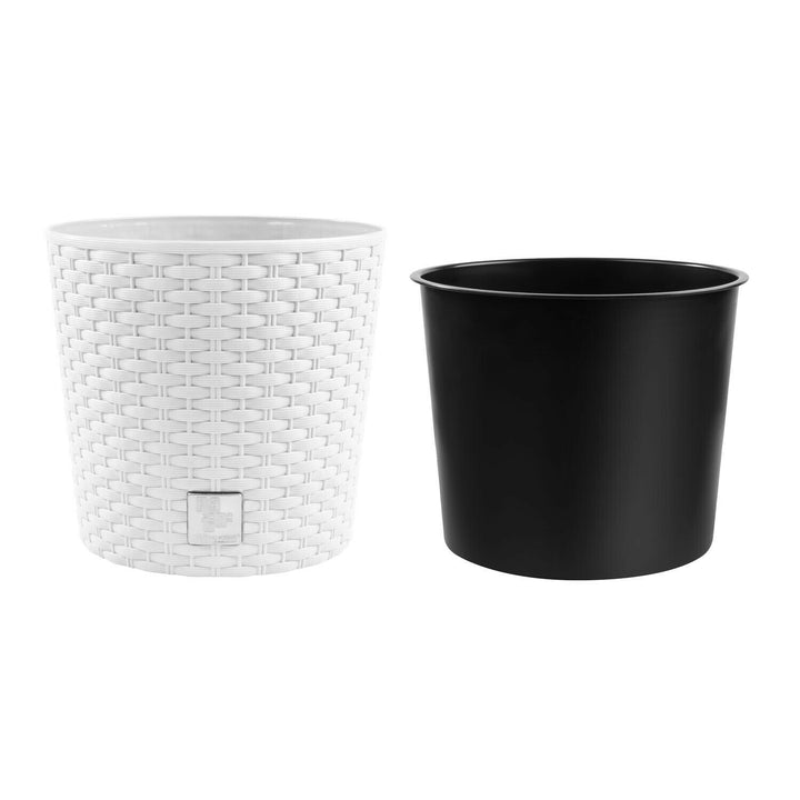 Prosperplast DRTUS250L Rato Round mit Innentopf Blumenkübel 9L Weiß