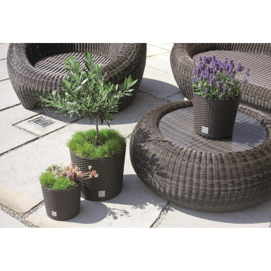 Prosperplast DRTUS250L Rato Round mit Innentopf Blumenkübel 9L Weiß
